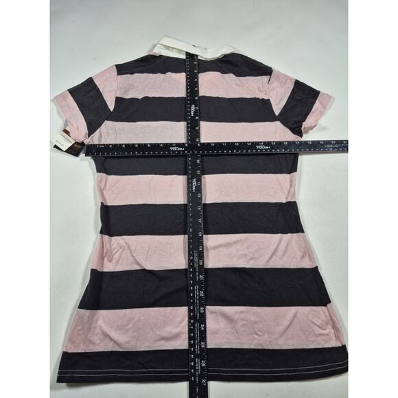 Vintage Y2K Dereon Shirt Womens XL Pink Black Collared Preppy Embroidered - Picture 5 of 5